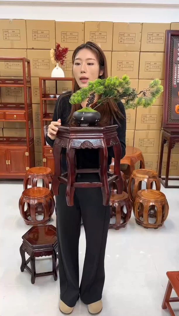 花梨木类家具微瑕刚果花梨37高大号六角凳