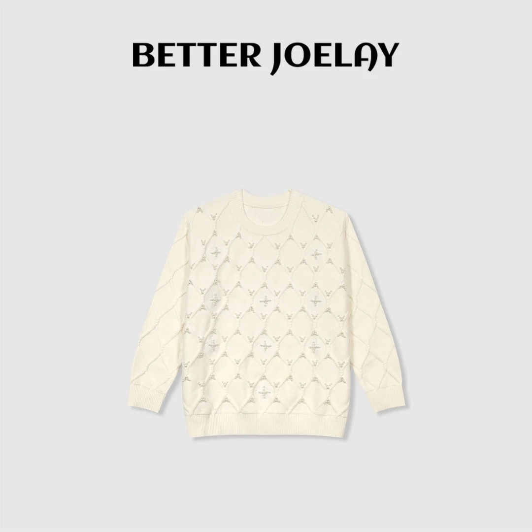 BETTER JOELAY-【珍珠月色】时尚简约针织套头毛衣个性慵懒LL5568
