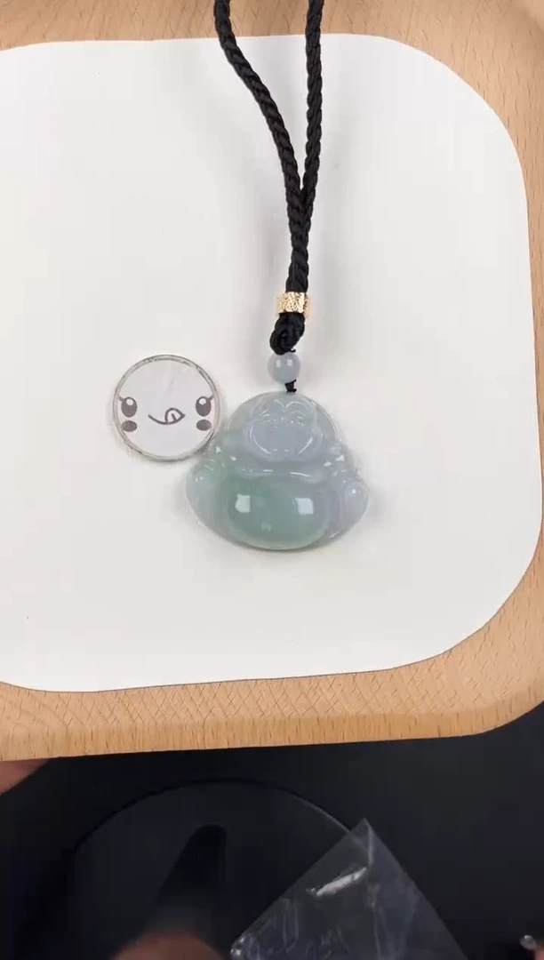 颈饰未镶嵌翡翠5CC019冰飘绿中佛