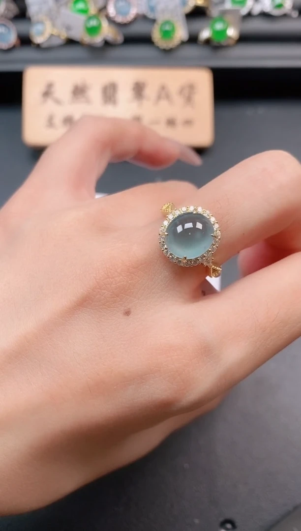 银S925镶嵌戒指翡翠11