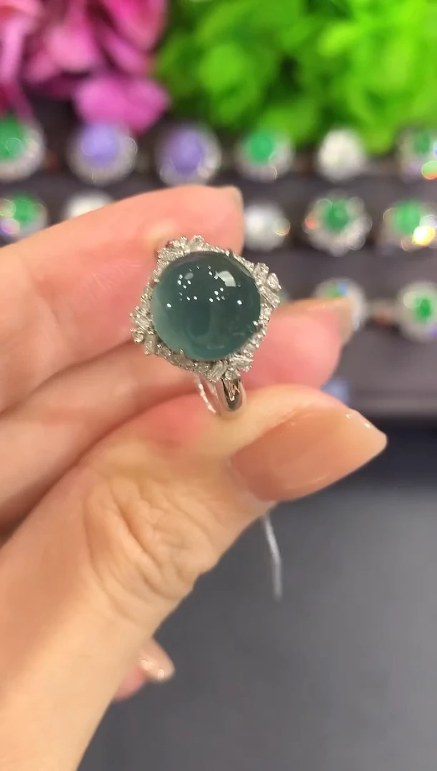 18K金镶嵌戒指翡翠a92