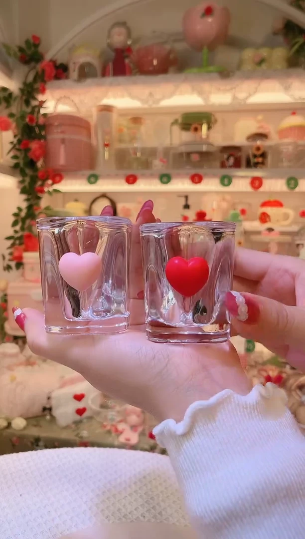 爱心酒杯2个——手工制作品质好！