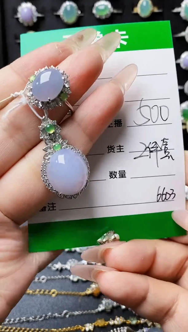 翡翠戒指银S925镶嵌6603