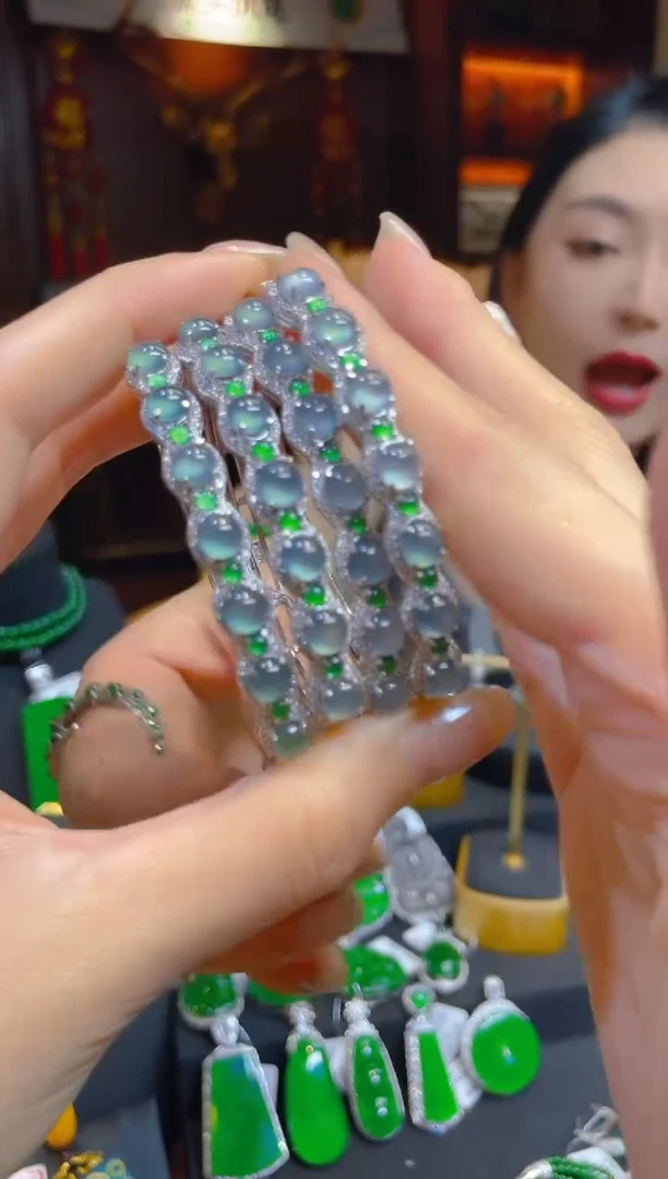 翡翠手镯银S925镶嵌（多样性发其一）手镯/132820