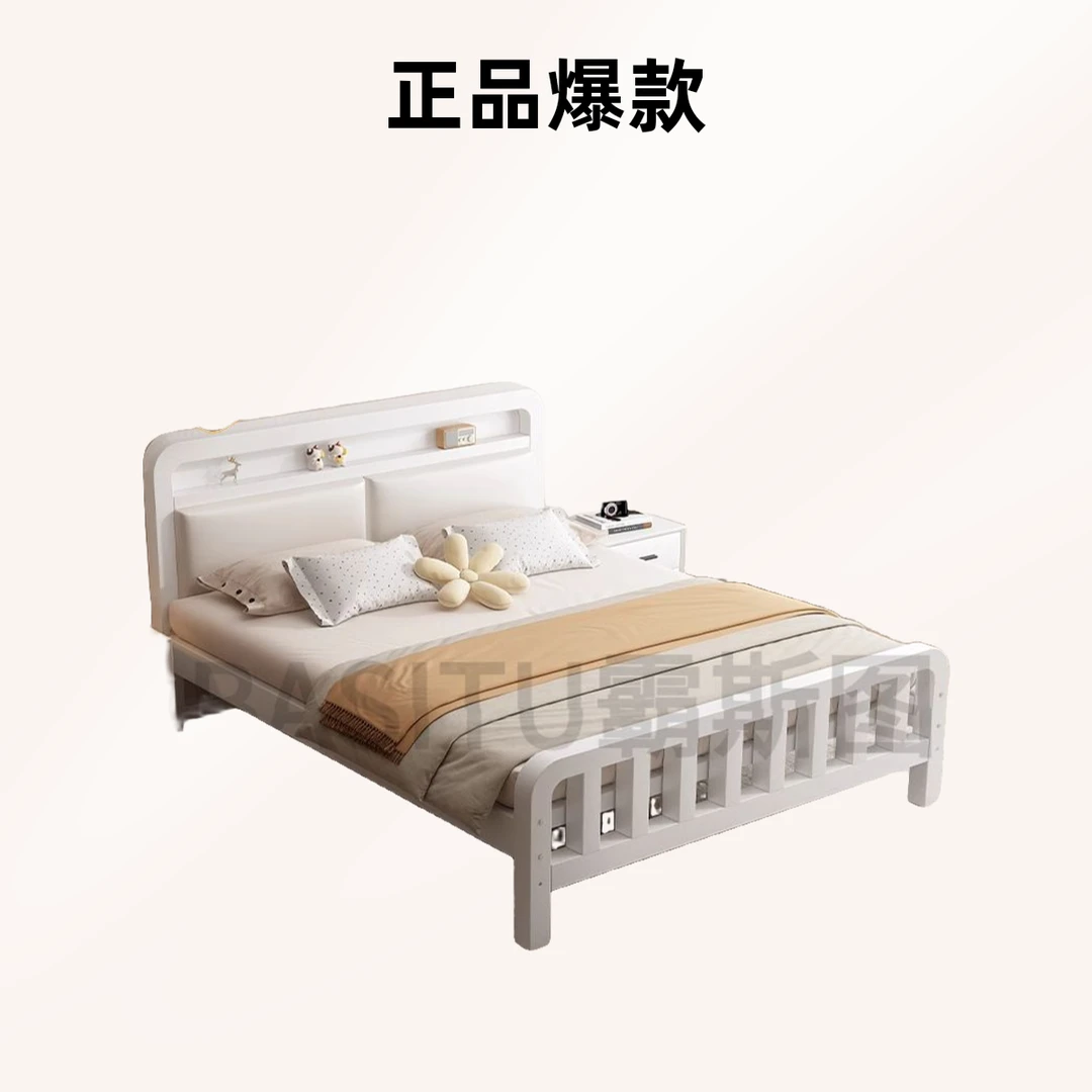 铁艺床双人床家用卧室不锈钢加厚加固出租房用单人宿舍铁床架铁架