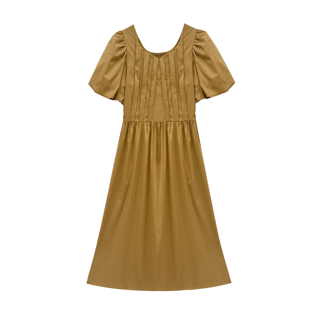 【四季青红姐】赫本风法式小黑裙泡泡袖连衣裙68011