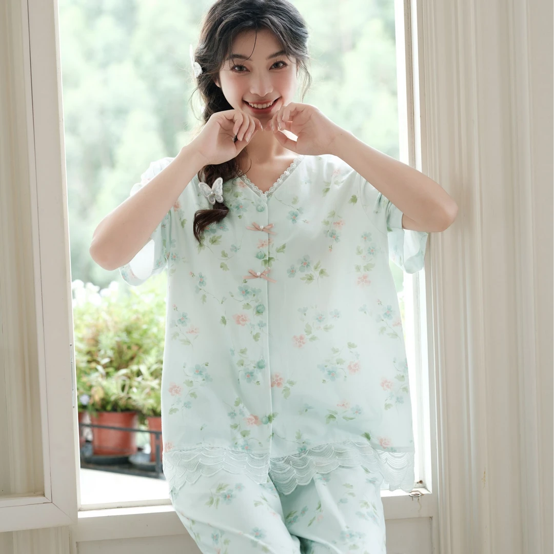 芬腾短袖睡衣25 A春夏【听口令-找编号-选尺码】女薄款夏季家居服