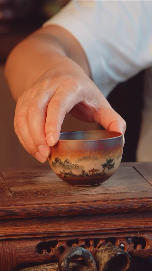 德**抄老昌号手工手绘柴烧茶器