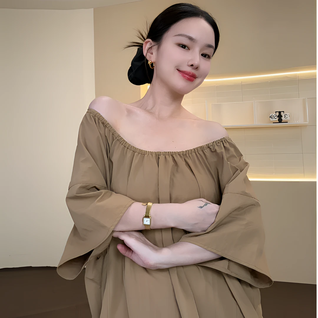 【全莫奥】轻盈浪漫松弛感法式度假风宽松显瘦长裙子一裙多穿慵懒女