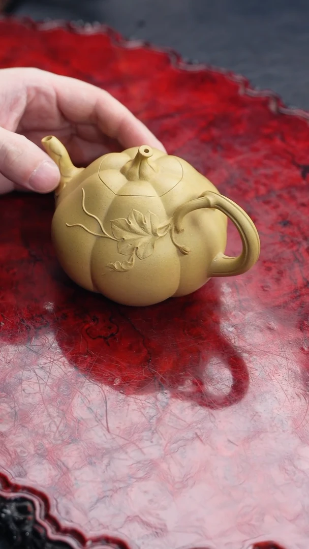 茶壶紫砂62 :南瓜,JF,黄金段
