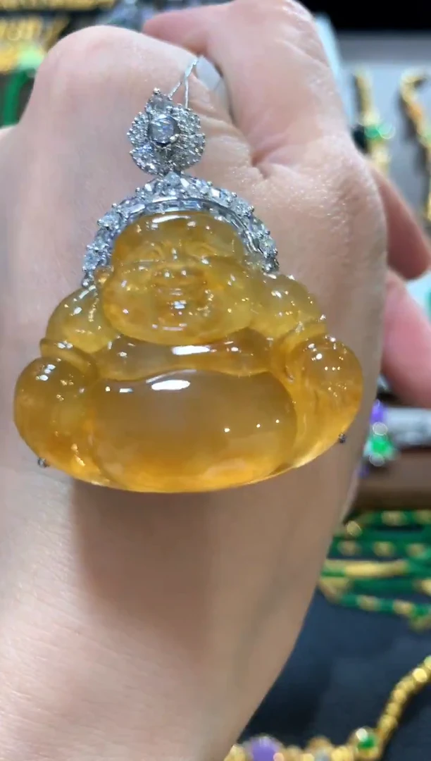 吊坠(不含链)18K金镶嵌翡翠y**卓n251