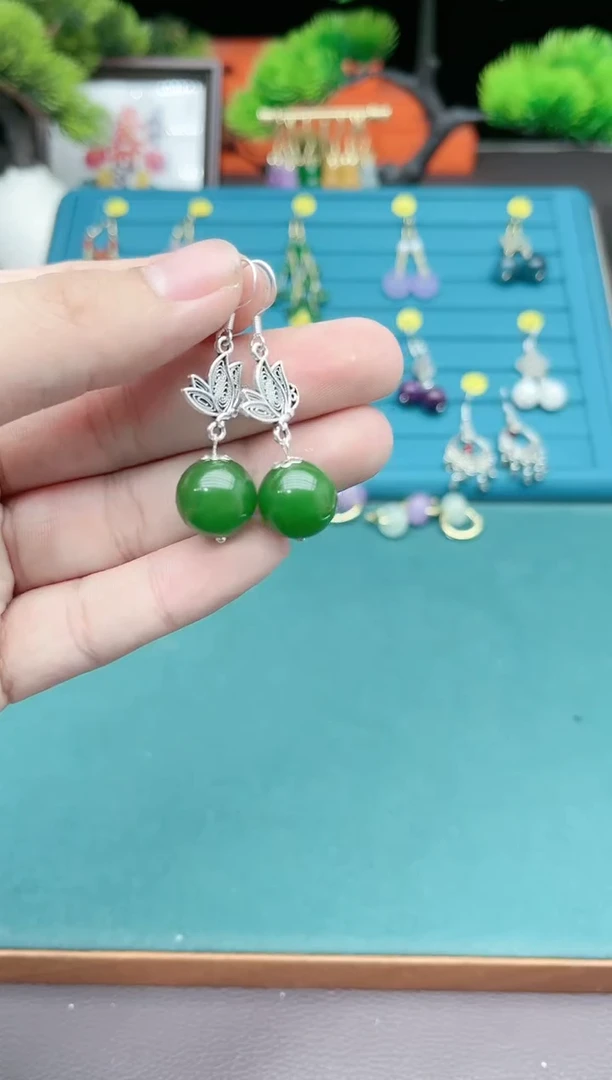 【闪购商品】玛瑙/玉髓耳钉银S925镶嵌429000