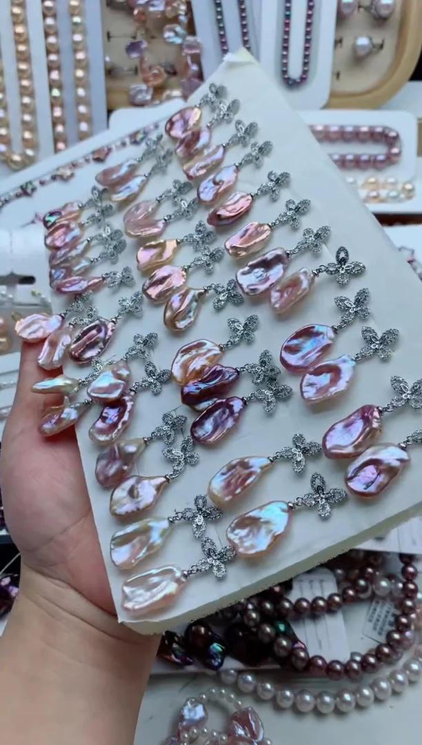 未镶嵌耳饰淡水珍珠多样性发其一，非无暇