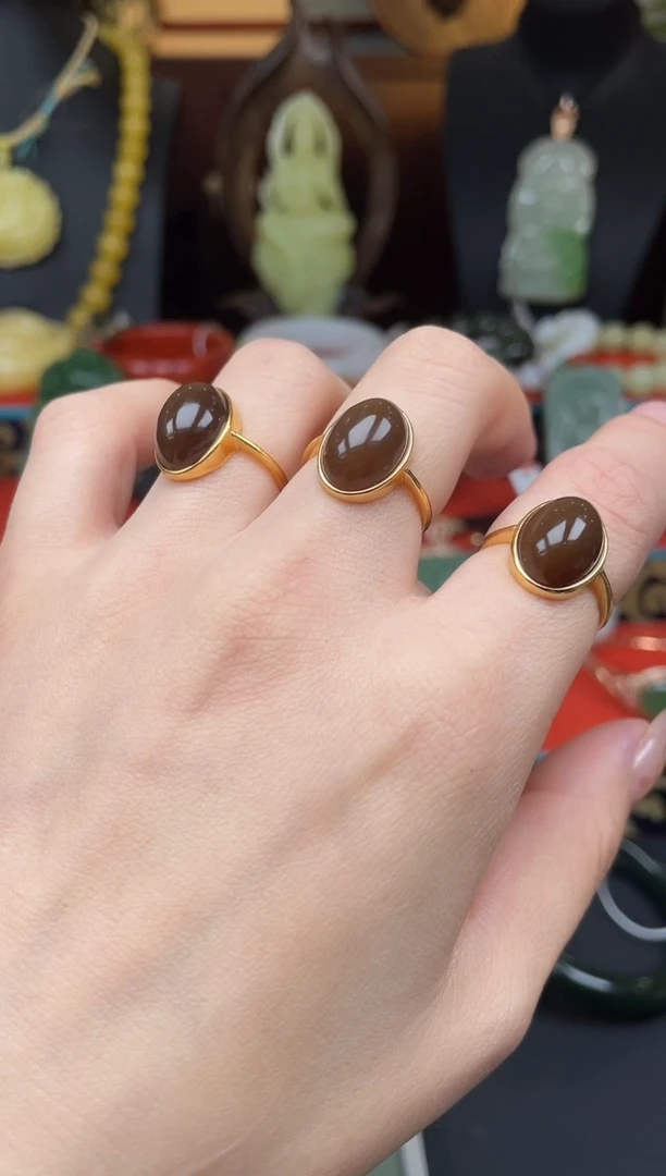 和田玉戒指银S925镶嵌戒指XH001 多样性发其一