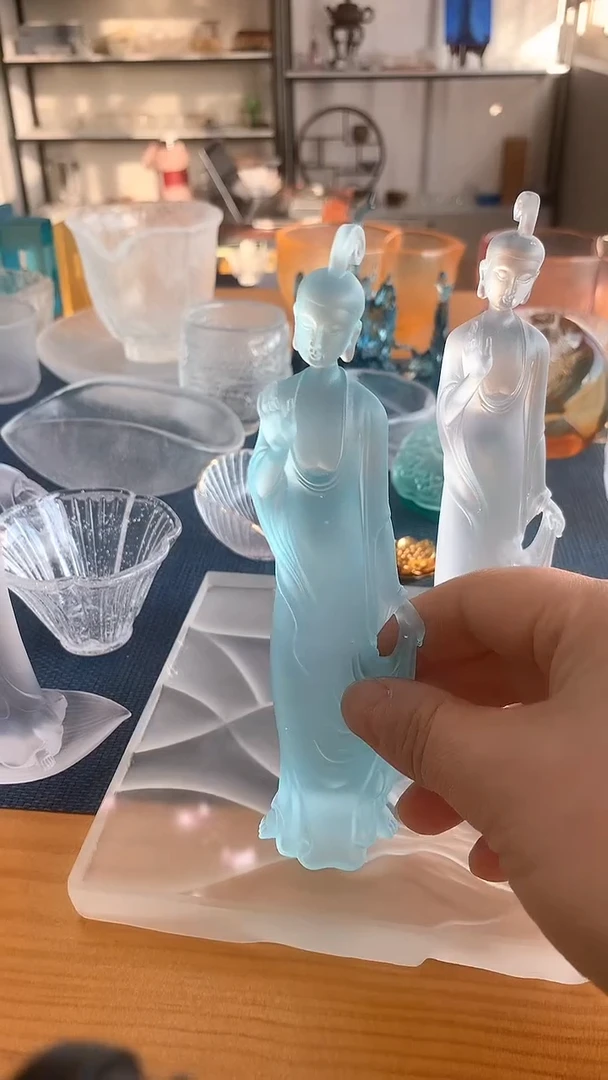 【闪购商品】茶盏北魏仕女琉璃摆件颜色备注