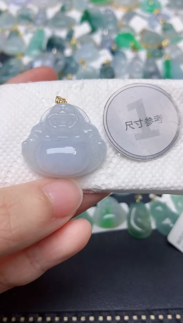 颈饰18K金镶嵌翡翠天然缅甸A货翡翠