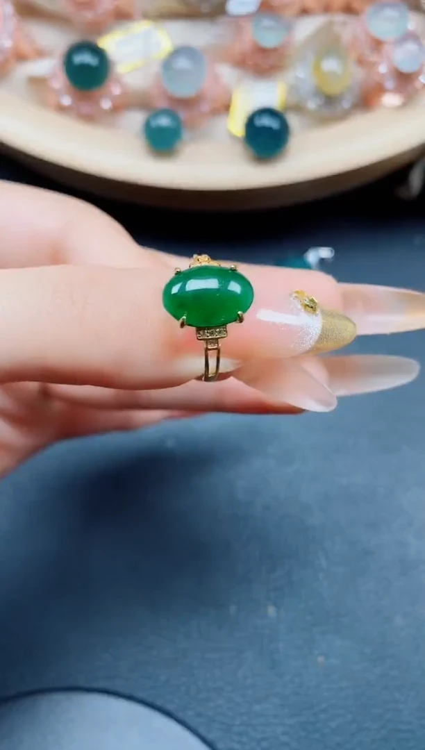 【闪购商品】翡翠戒指银S925镶嵌翡翠