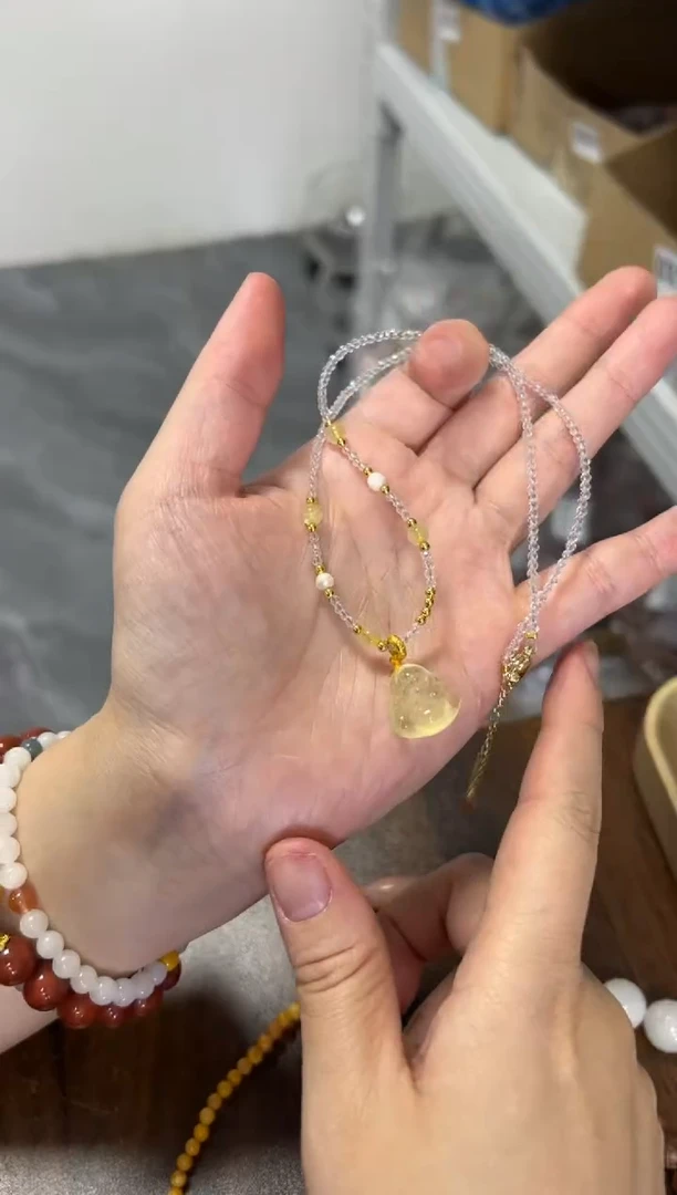 未镶嵌项链水晶黄水晶佛公白水晶项链[0229]