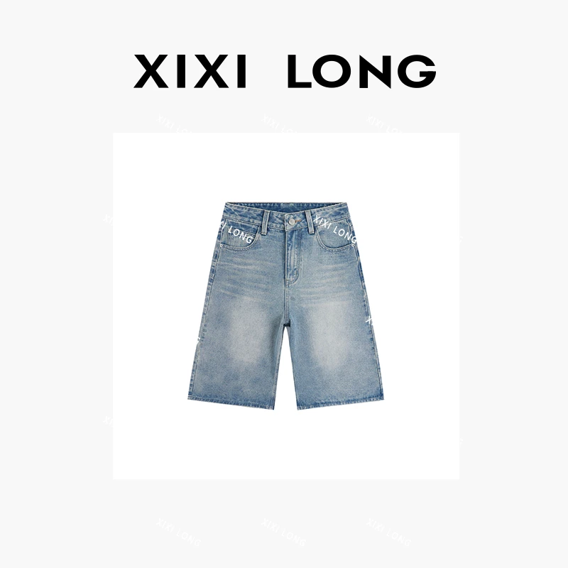 【大喜】浅蓝七分裤女2025年夏季薄款直筒宽松高腰显瘦牛仔百搭中裤