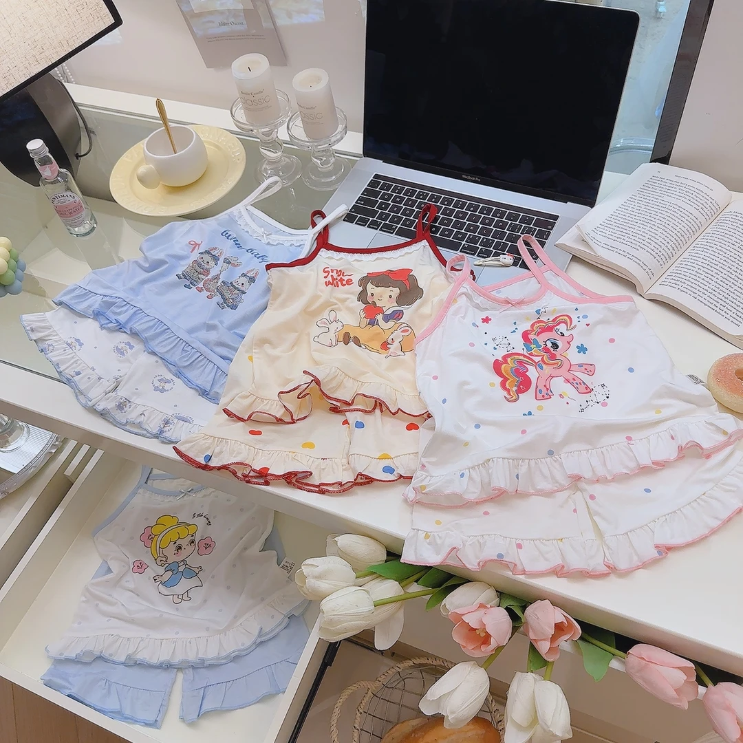 【定制款】7A抗菌夏季儿童吊带套装女童无袖裙女童慵懒公主薄款