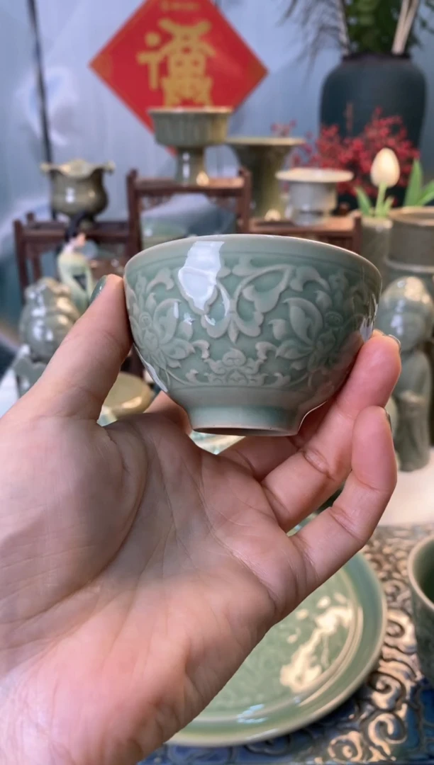 【闪购商品】微瑕TS045蝴蝶莲纹杯鸡心杯【2只】