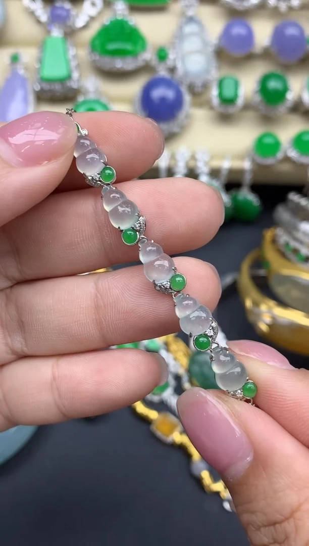 【闪购商品】翡翠手串18K金镶嵌253-中国好珍宝