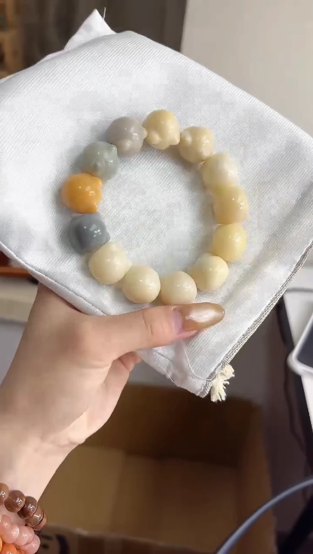 手串菩提根/象牙果沐s73干磨横孔猫猫头18mm手串