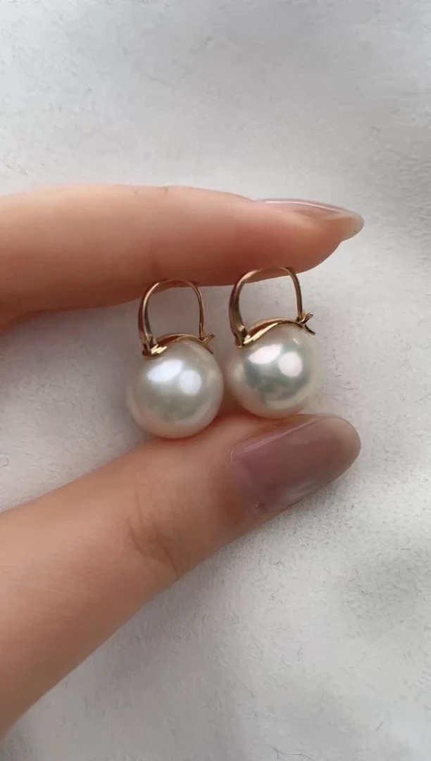 【闪购商品】淡水珍珠耳饰18K金镶嵌1