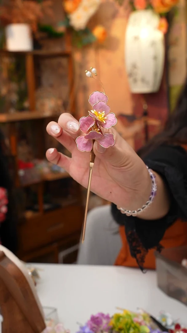 铜合金无锦簪阁绒花