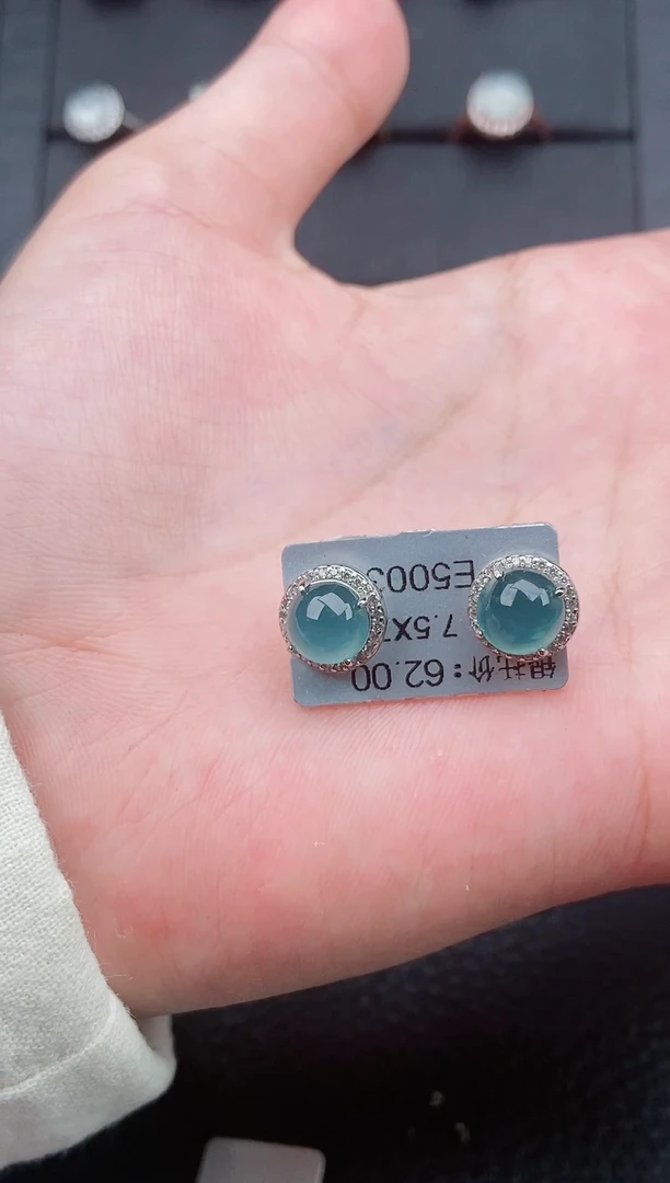 【闪购商品】翡翠耳饰银S925镶嵌耳坠