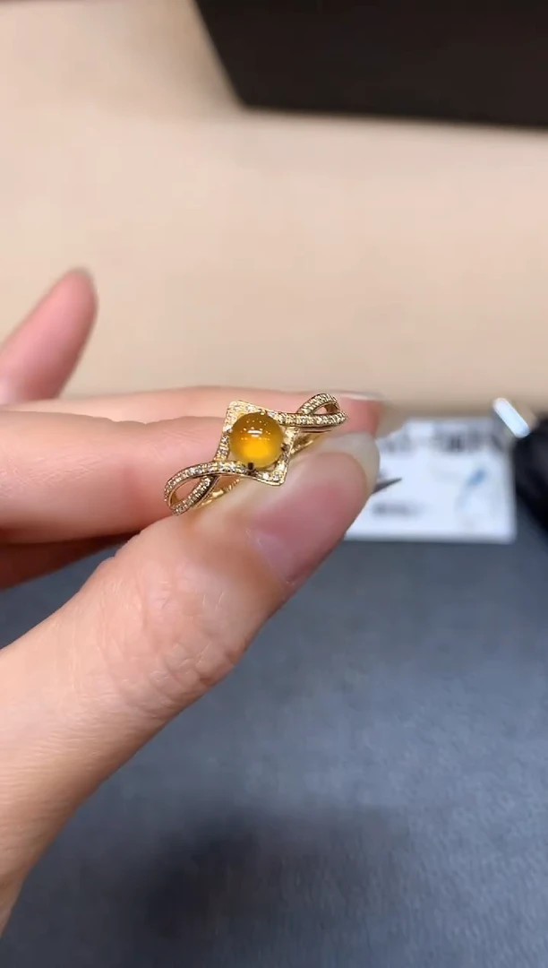 18K金镶嵌戒指翡翠【24小时鉴赏期】