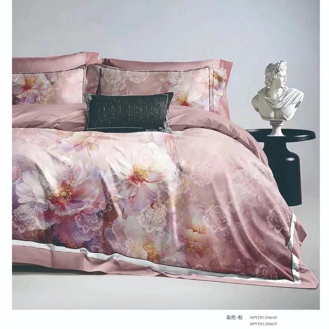 欧版高端（臻彩缎）高精密数码印花长绒棉床盖款四件套！