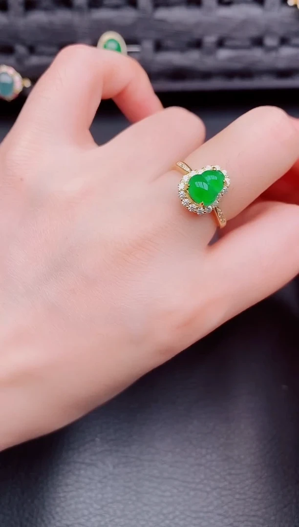 【闪购商品】翡翠戒指银S925镶嵌天然a货翡翠526