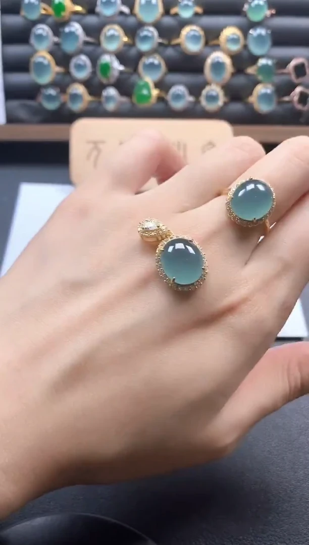 银S925镶嵌戒指翡翠51511