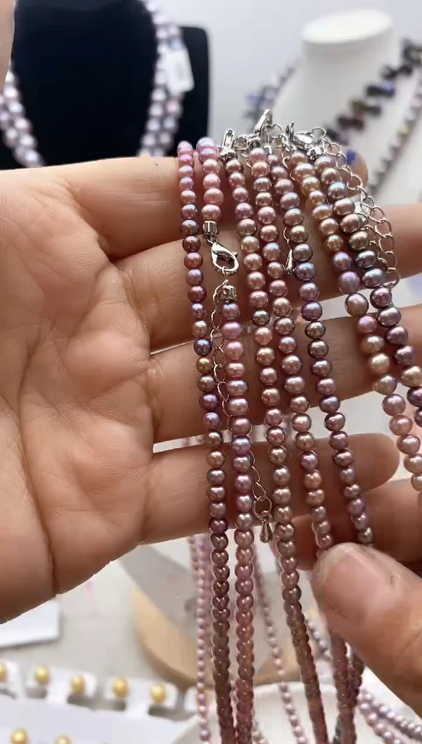 【闪购商品】淡水珍珠颈饰钛钢56