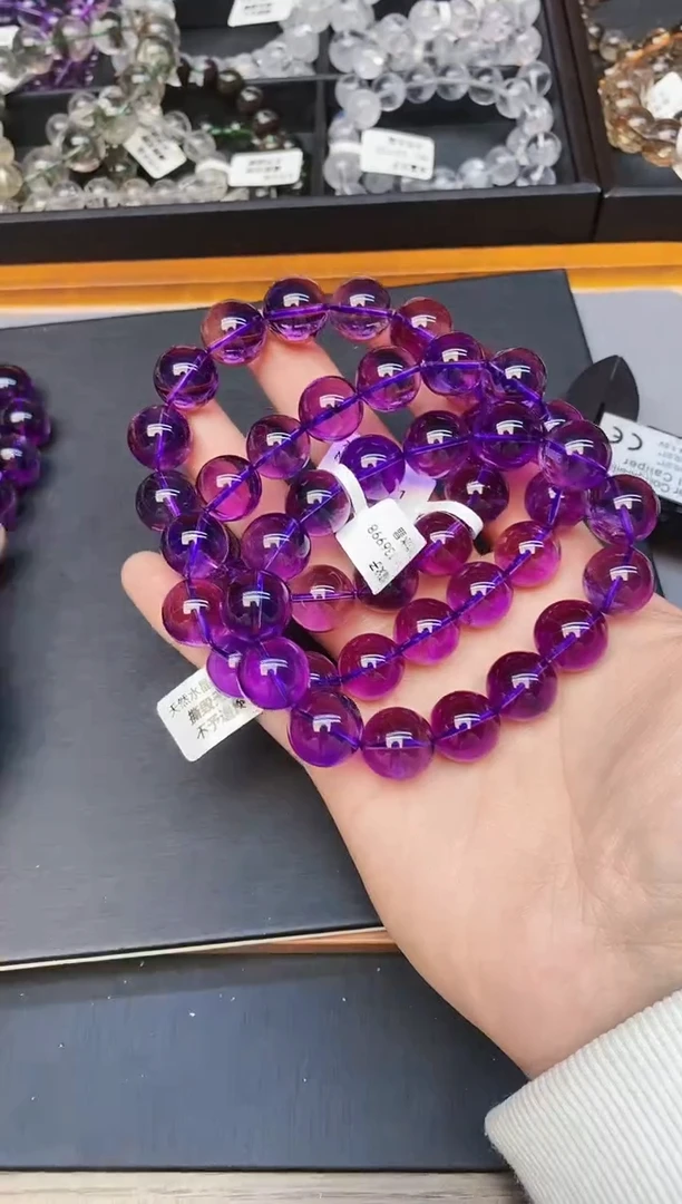 【闪购商品】水晶手链未镶嵌134 紫水晶14mm+ 多样性发其一
