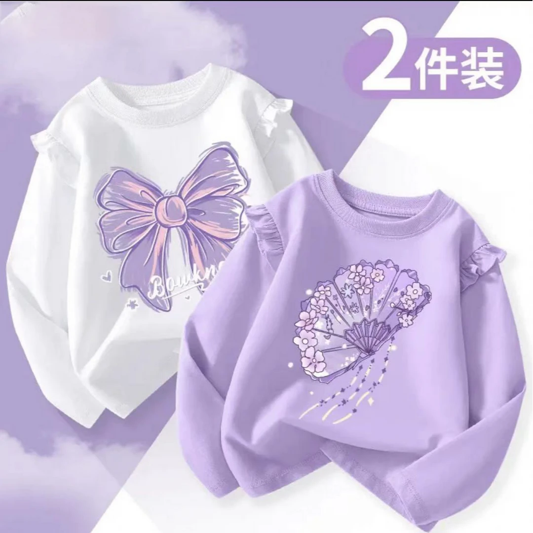 纯棉女童长袖t恤儿童纯棉童装上衣小女孩2024新款爆款洋气秋装潮