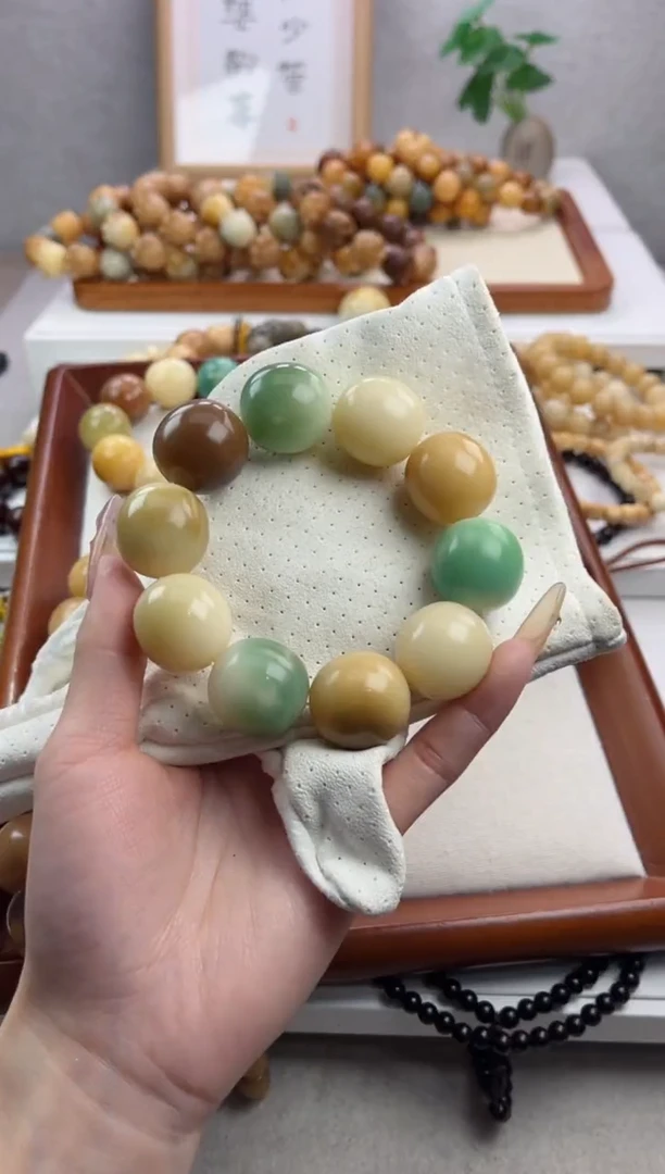 【闪购商品】菩提根/象牙果手串干磨鹅蛋22*23mm手串瑕疵不补S52