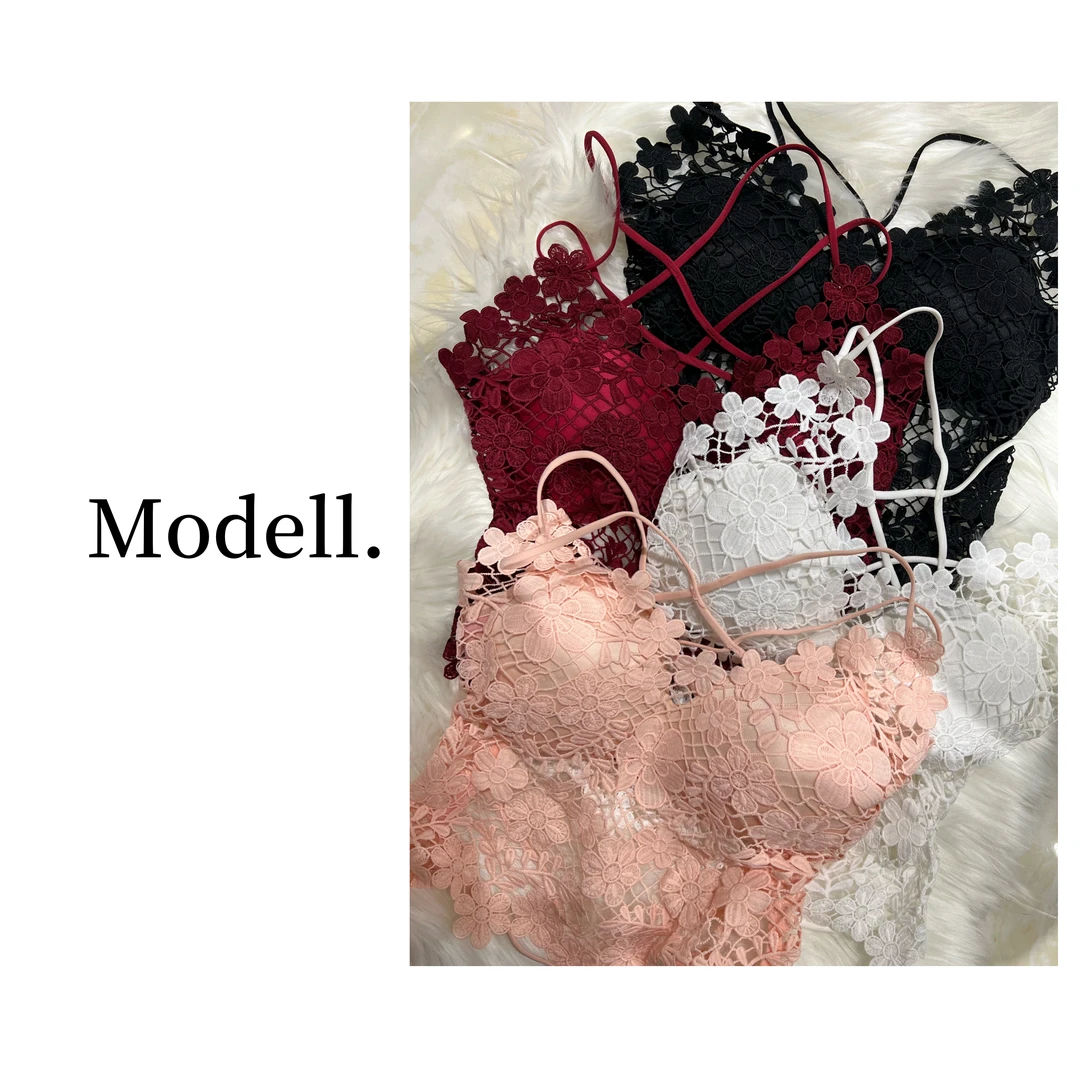 精致立体花吊带美背