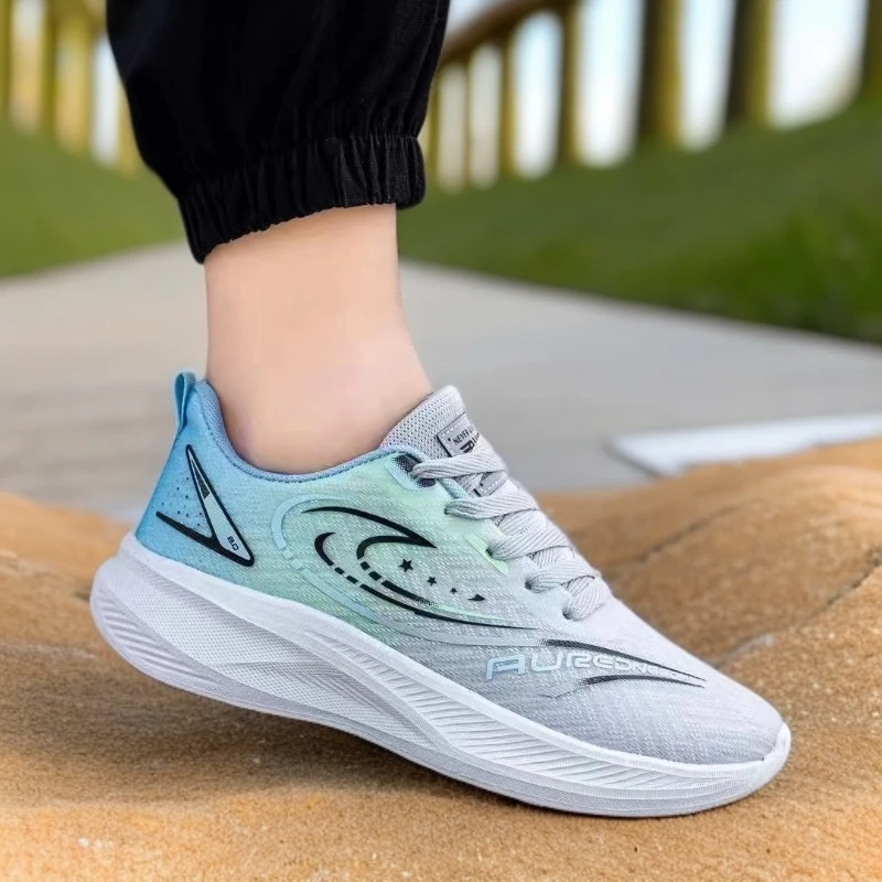 801男士透气增高减震跑道轻便跑鞋通用男网面跑步鞋