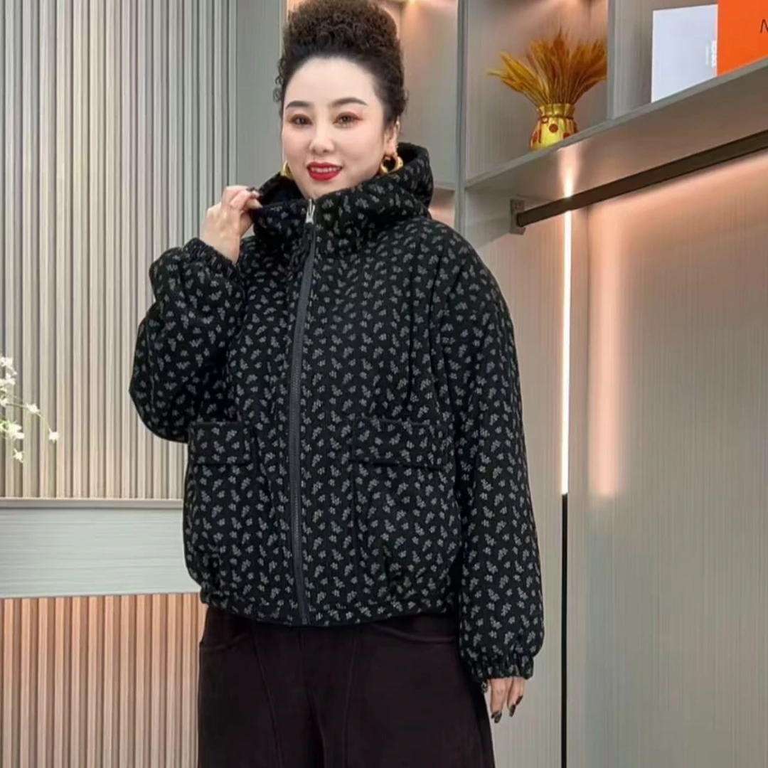 2025冬季新款短款宽松显瘦连帽潮流时尚外套加厚加棉加绒冬季棉服