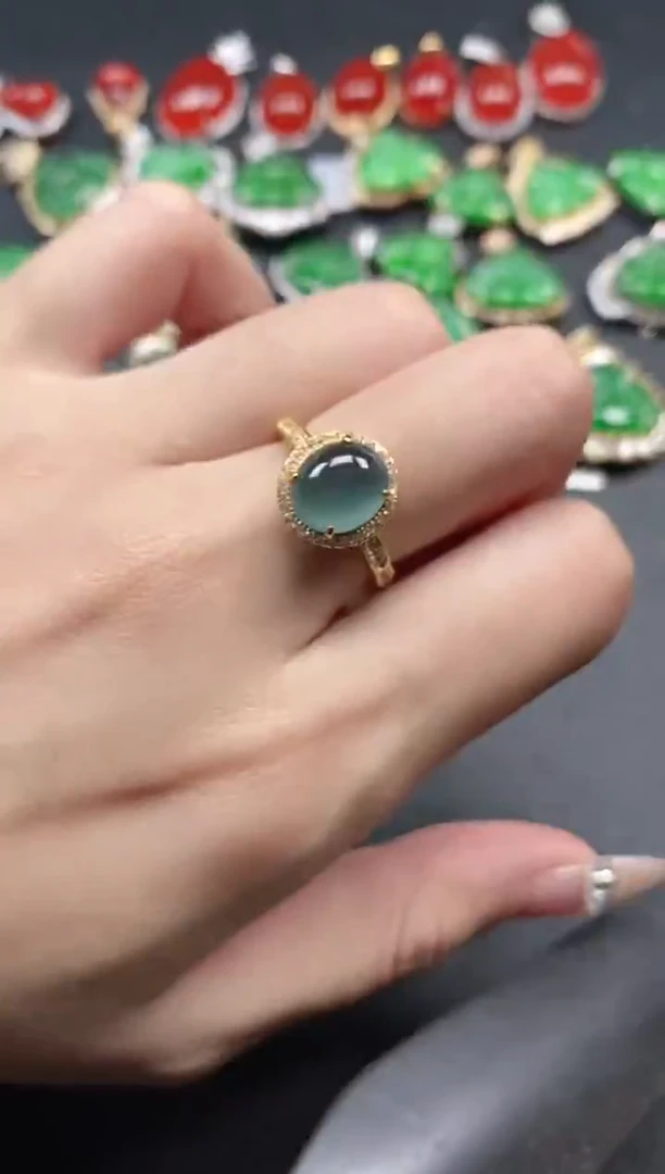 银S925镶嵌戒指翡翠5111