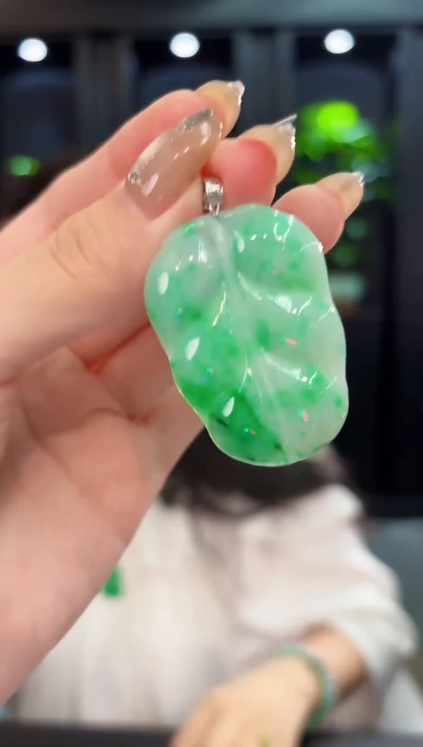 翡翠18K金镶嵌颈饰 缅料A货/支持复检/一件