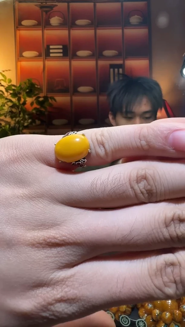 蜜蜡颈饰银S925镶嵌5461天然蜜蜡珠宝奇石