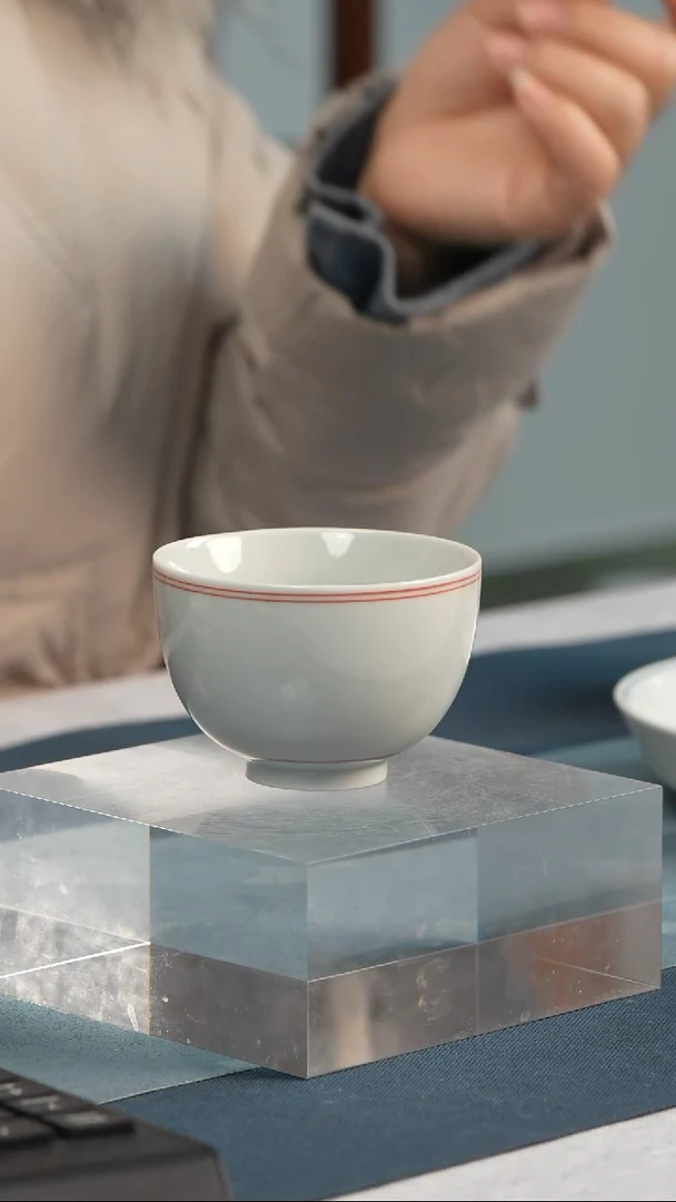 杯子瓷景德镇白胎杯子-红