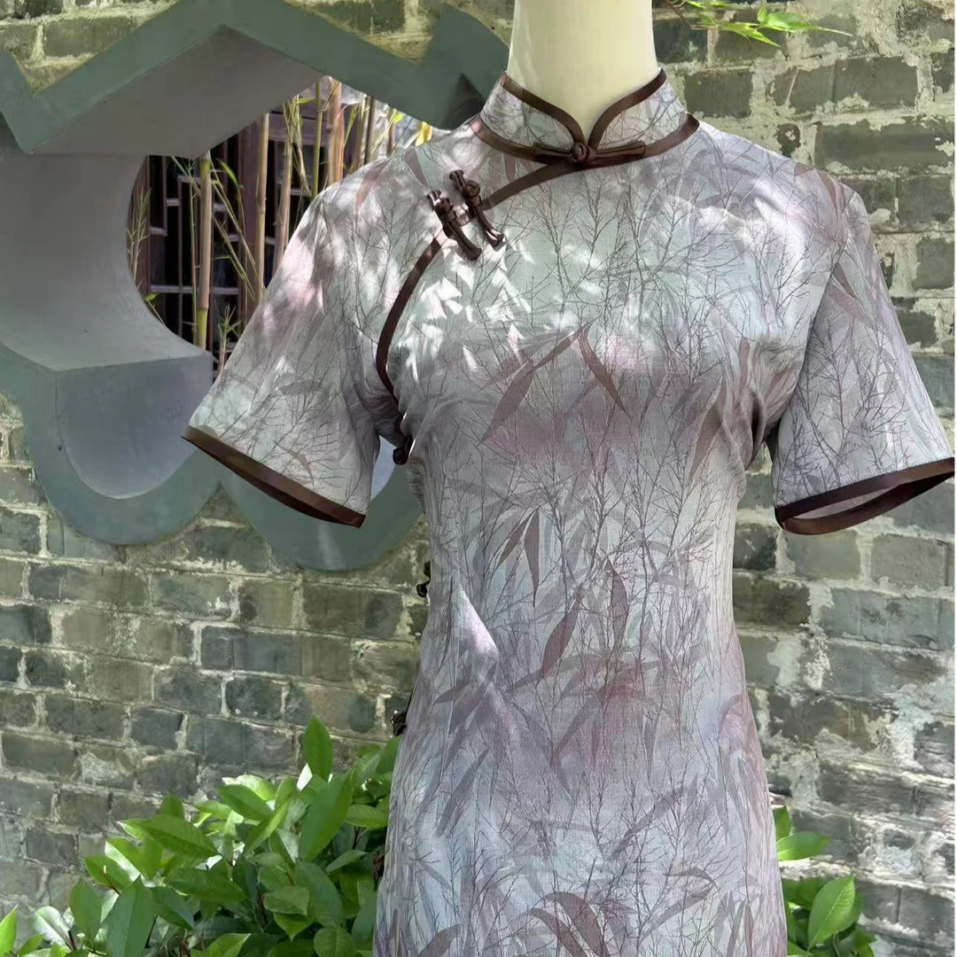 【竹叶枝影】2025年夏季新款复古百搭优雅大方日常淑女旗袍