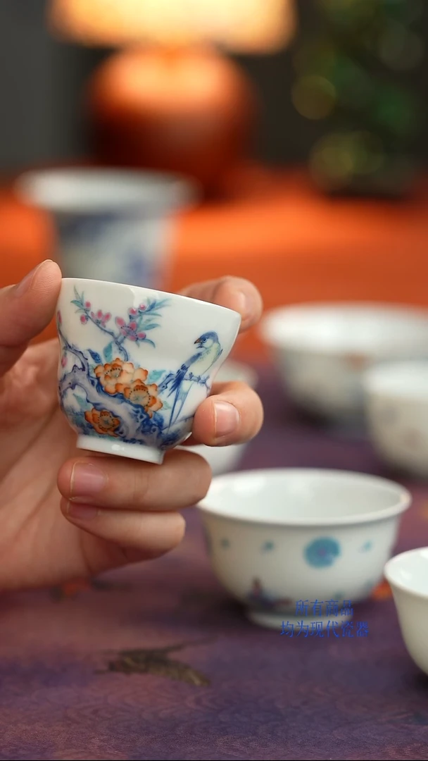 可*望玉斗彩迎春小杯