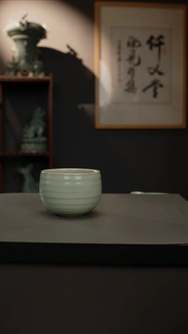 【闪购商品】杯仿古釉原矿 弦纹龙蛋  微瑕