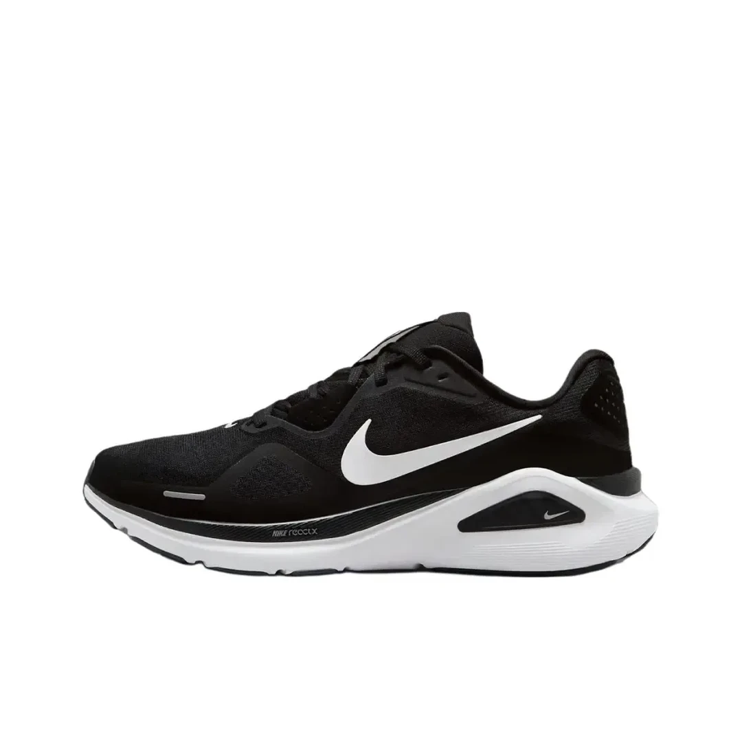 NIKE/耐克ZoomStructure26防滑耐磨低帮跑步鞋男款黑白HJ1102002