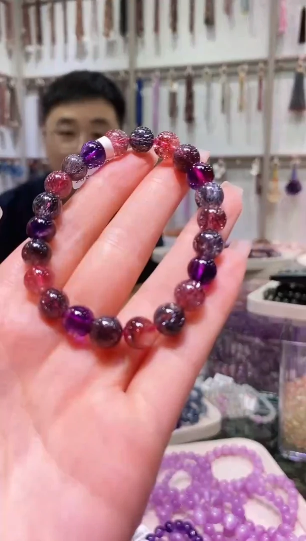水晶手链未镶嵌71多样性发其一黑加仑超七